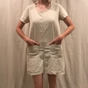 white linen jumper with pockets
